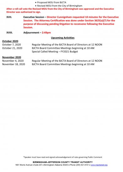 Bjcta Meeting Summary October 7 2020 Max Transit Birmingham